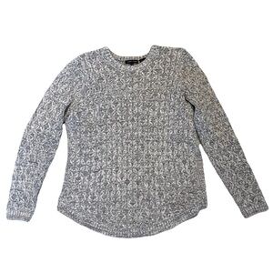 JEANNE PIERRE Gray & White Textured Crewneck Sweater